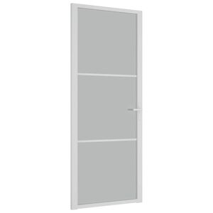 vidaXL Interior Door 83x201.5 cm White Matt Glass and Aluminium