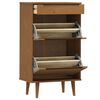 vidaXL Shoe Cabinet MOLDE Brown 59.5x35x103 cm Solid Wood Pine