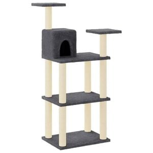 vidaXL Cat Tree | Dark Grey | Engineered wood, plush, sisal | 118.5 cm