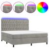 vidaXL Box Spring Bed with Mattress&LED Light Grey 160x200 cm Velvet