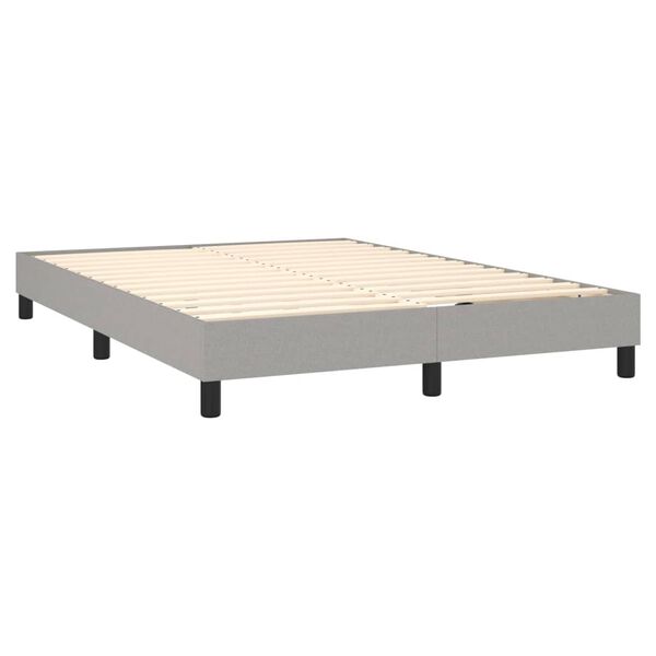 vidaXL Box Spring Bed Frame Light Grey Double Fabric (UK/IE/FI/NO only)