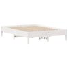 vidaXL Bed Frame without Mattress White 150x200 cm King Size Solid Wood Pine