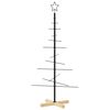 vidaXL Metal Christmas Tree with Wooden Base Black 150 cm