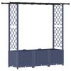 vidaXL Raised Bed with Trellis and Roof Grey 162.5 x 40 x 136 cm PP