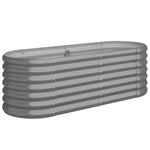 vidaXL Garden Raised Bed Galvanised Steel 114x40x36 cm Grey