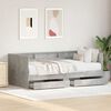vidaXL Day Bed with Drawer Grey 90 x 200 cm Engineered Wood