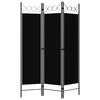 vidaXL 3-Panel Room Divider Black 120x180 cm