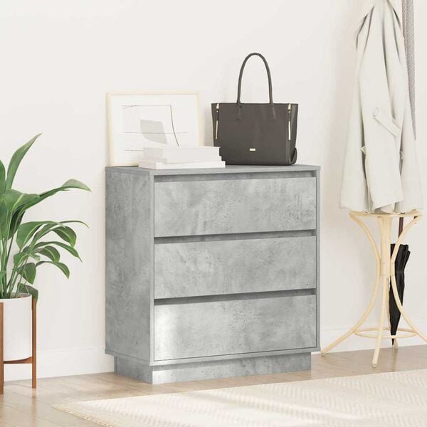 vidaXL Bedside Cabinet Concrete Grey 71 x 34.5 x 75 cm Engineered wood
