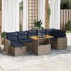 vidaXL 8 Piece Garden Sofa Set with Cushions Brown Poly Rattan Acacia