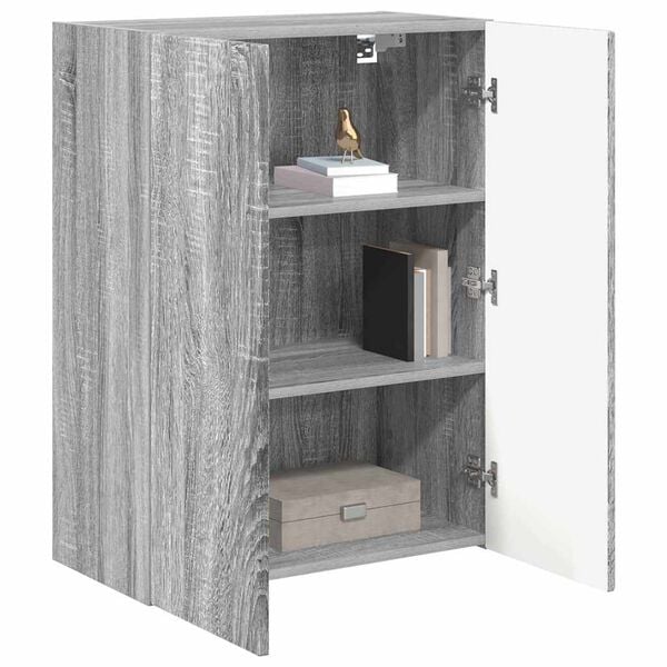 vidaXL TV Wall Cabinet Grey Sonoma 59.5 x 31 x 80 cm Engineered Wood