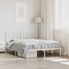 vidaXL Metal Bed Frame without Mattress with Headboard White 140x200cm