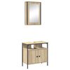 vidaXL Bathroom Furniture Set with Shelf 2 pcs Brown Engineered wood