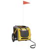 vidaXL Pet Bike Trailer Yellow and Grey Oxford Fabric and Iron