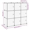 vidaXL Storage Cube Organiser with 9 Cubes and Doors Transparent PP