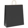vidaXL Paper Bags 50 pcs with Handles Black 45x17x48 cm