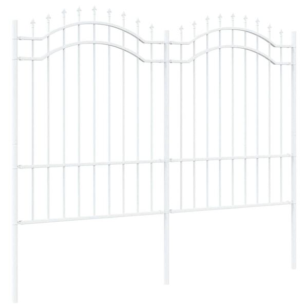 vidaXL Garden Fence White 240 x 190 cm Powder-coated steel