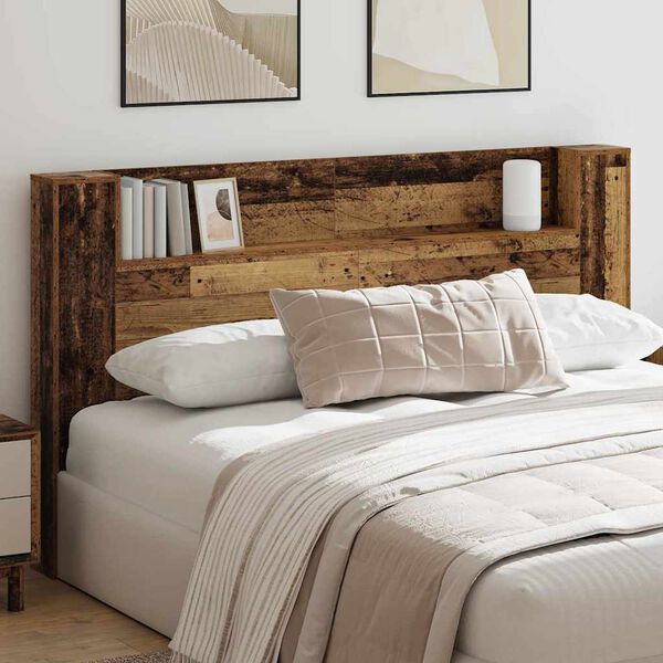 vidaXL Headboard Old Wood 180 x 17 x 104.5 cm Engineered Wood