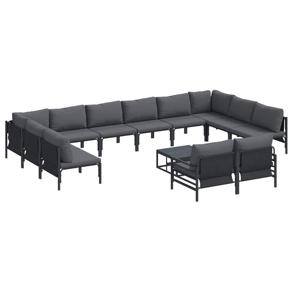 vidaXL Garden Sofa Set Anthracite Steel