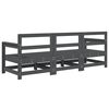 vidaXL 3 Piece Garden Lounge Set Grey Solid Wood Pine