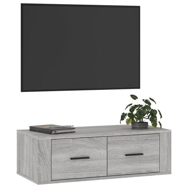 vidaXL Hanging TV Cabinet Grey Sonoma 80x36x25 cm Engineered Wood