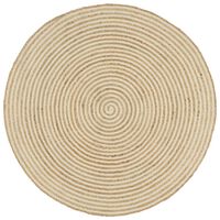 vidaXL Handmade Rug Jute with Spiral Design White 90 cm