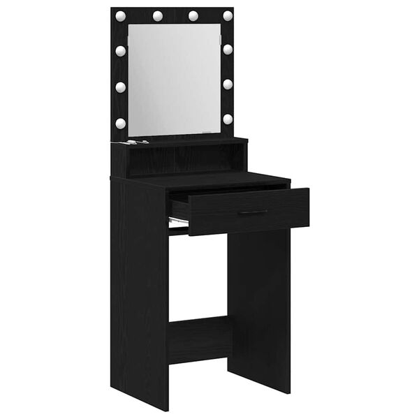 vidaXL Dressing Table Black Oak 50 x 41 x 135 cm Engineered Wood