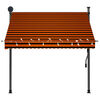 vidaXL Manual Retractable Awning with LED 200 cm Orange and Brown