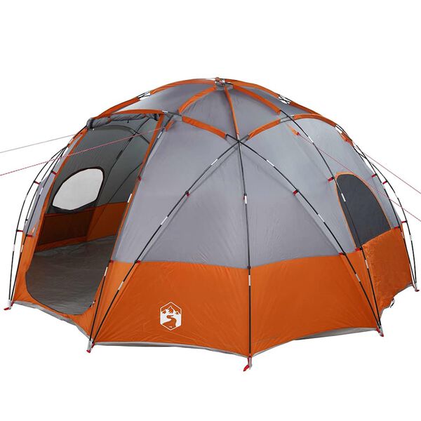 vidaXL Camping Tent Grey and orange 475 x 475 x 235 cm Polyester