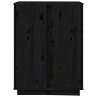 vidaXL Sideboard Black 60x35x80 cm Solid Wood Pine