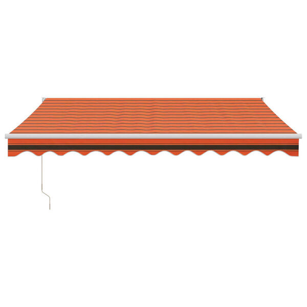vidaXL Retractable Awning Orange and Brown 3x2.5 m Fabric and Aluminium