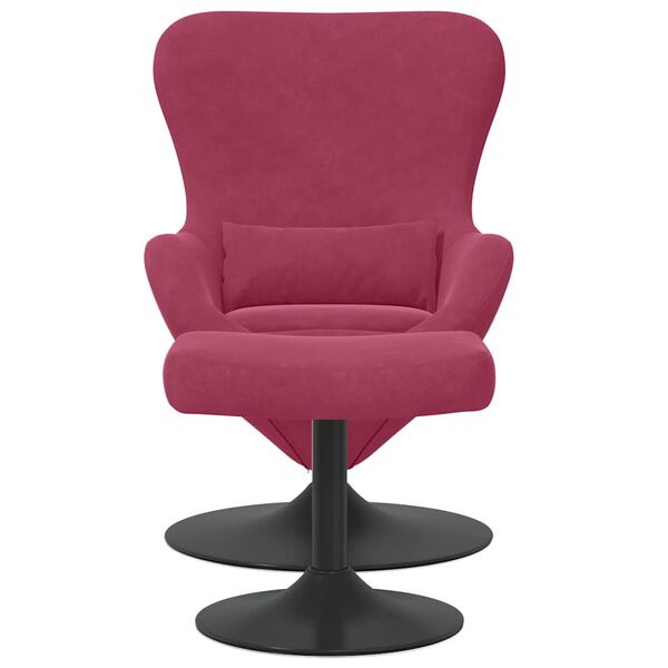 vidaXL Egg Chair with Footstool Wine Red 63 x 73 x 90 cm Velvet