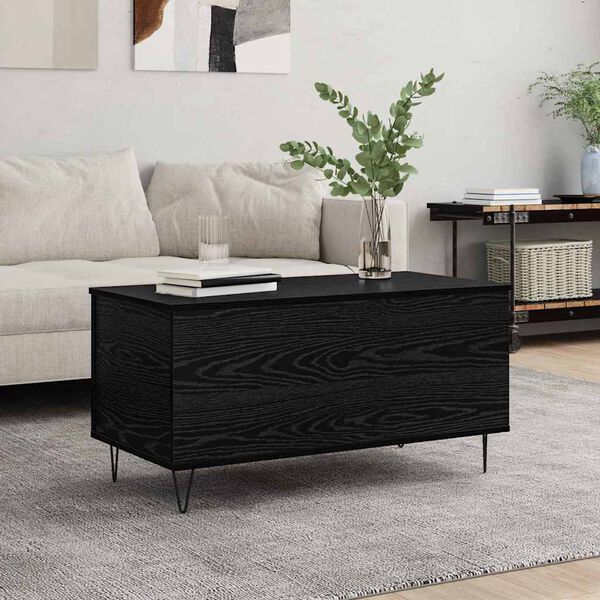 vidaXL Coffee Table Black oak 90 x 44.5 x 45 cm Engineered wood