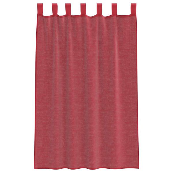 vidaXL Voile Curtains with Rod Pockets 2 pcs Wine Red