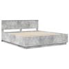 vidaXL Bed Frame Concrete Grey 200 x 200 cm Engineered Wood