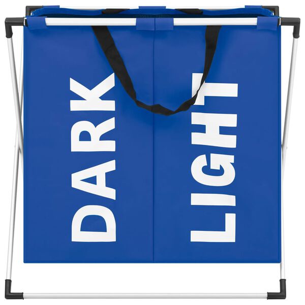 vidaXL 2-Section Laundry Sorter Blue