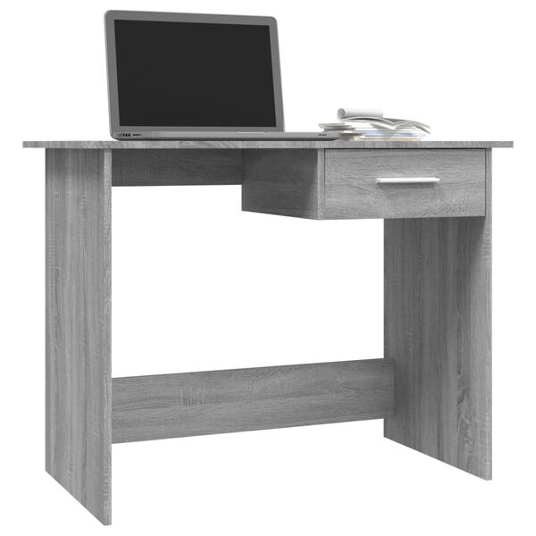 vidaXL Desk Grey Sonoma 100x50x76 cm Engineered Wood