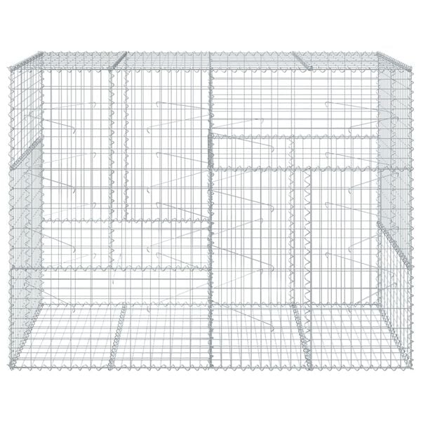 vidaXL Gabion Basket with Cover 200x100x150 cm Galvanised Iron