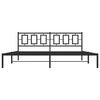 vidaXL Metal Bed Frame without Mattress with Headboard Black 200x200cm