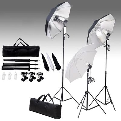 vidaXL Studio Lighting Set: 24 watt Tripods & Umbrellas
