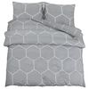 vidaXL Duvet Cover Set Grey 200x200 cm Cotton