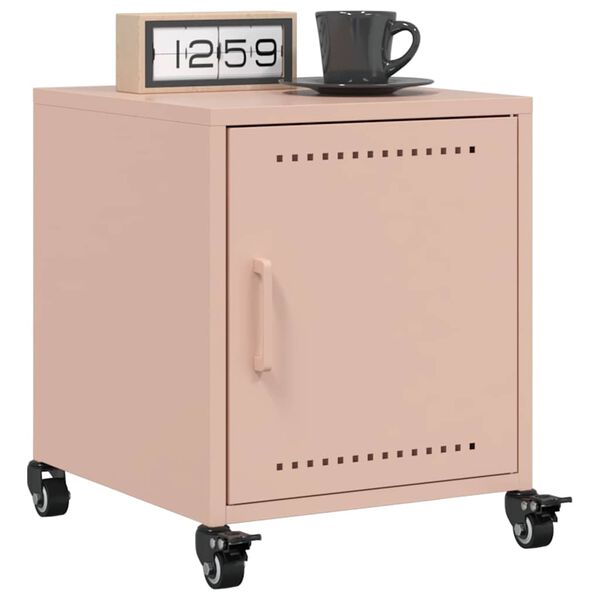 vidaXL Bedside Cabinets 2 pcs Pink 36x39x43.5 cm Steel