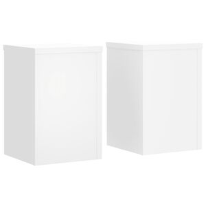 vidaXL Plant Stands 2 pcs White 20x20x30 cm Engineered Wood