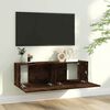 vidaXL TV Wall Cabinet Smoked Oak 100x30x30 cm Engineered Wood