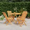 vidaXL 5 Piece Garden Dining Set Solid Wood Teak