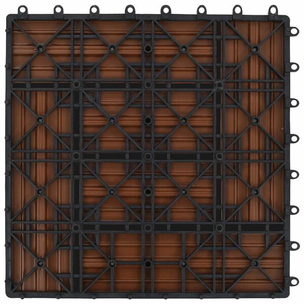vidaXL Decking Tile 11 pcs Brown 30 x 30 cm WPC