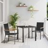 vidaXL Garden Dining Set 3 pcs Black Powder-coated Steel