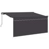 vidaXL Retractable Awning Retractable Anthracite 300 x 200 cm Fabric