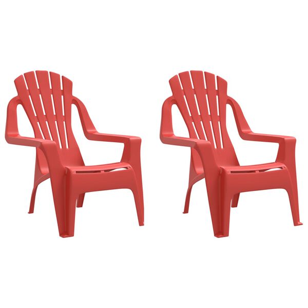 vidaXL Garden Chairs 2 pcs for Children Red 37x34x44 cm PP Wooden Look