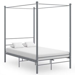 vidaXL Bed Frame | Grey | Powder-coated metal | Double | Durable | Bed Frame