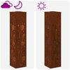 vidaXL Solar LED Pathway Light 2 pcs Rusty Weathering Steel